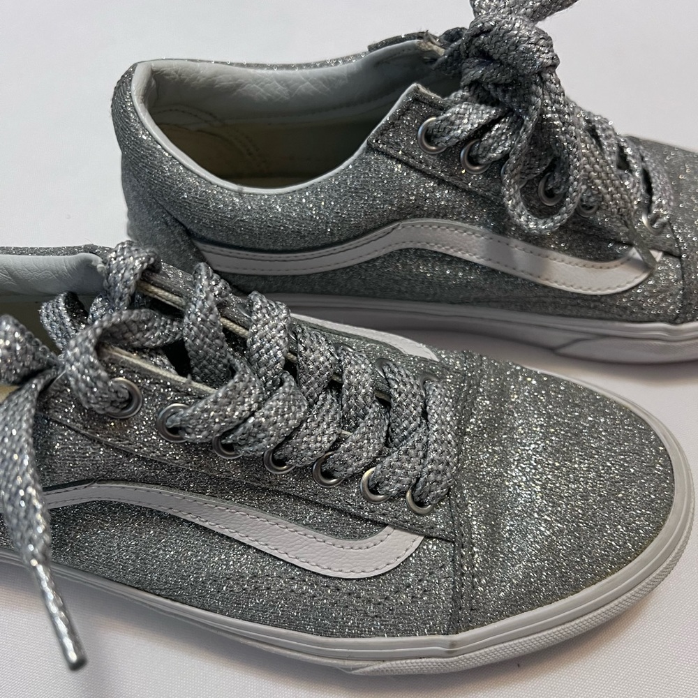 Sparkly Silver Old Skool Vans